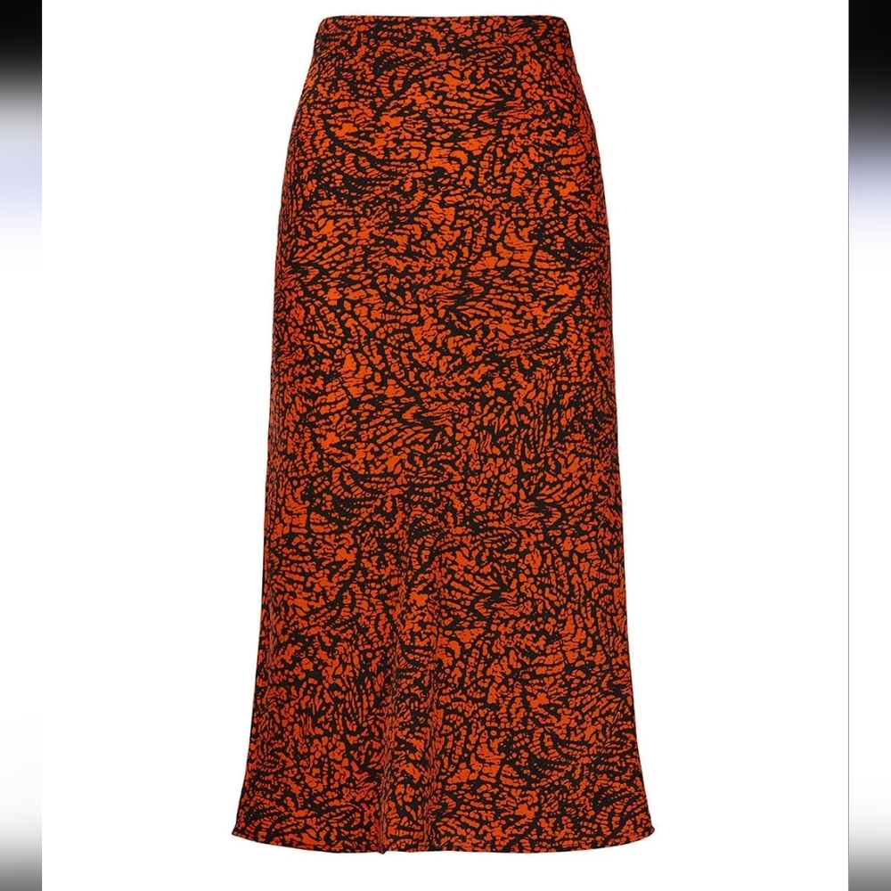 Orange and Black Patterned Skirt